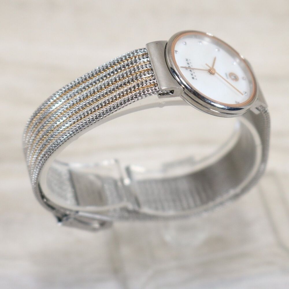 Skagen Denmark Women's Watch – Pre-Owned, New Battery, Round, Silver/White - Picture 2 of 8